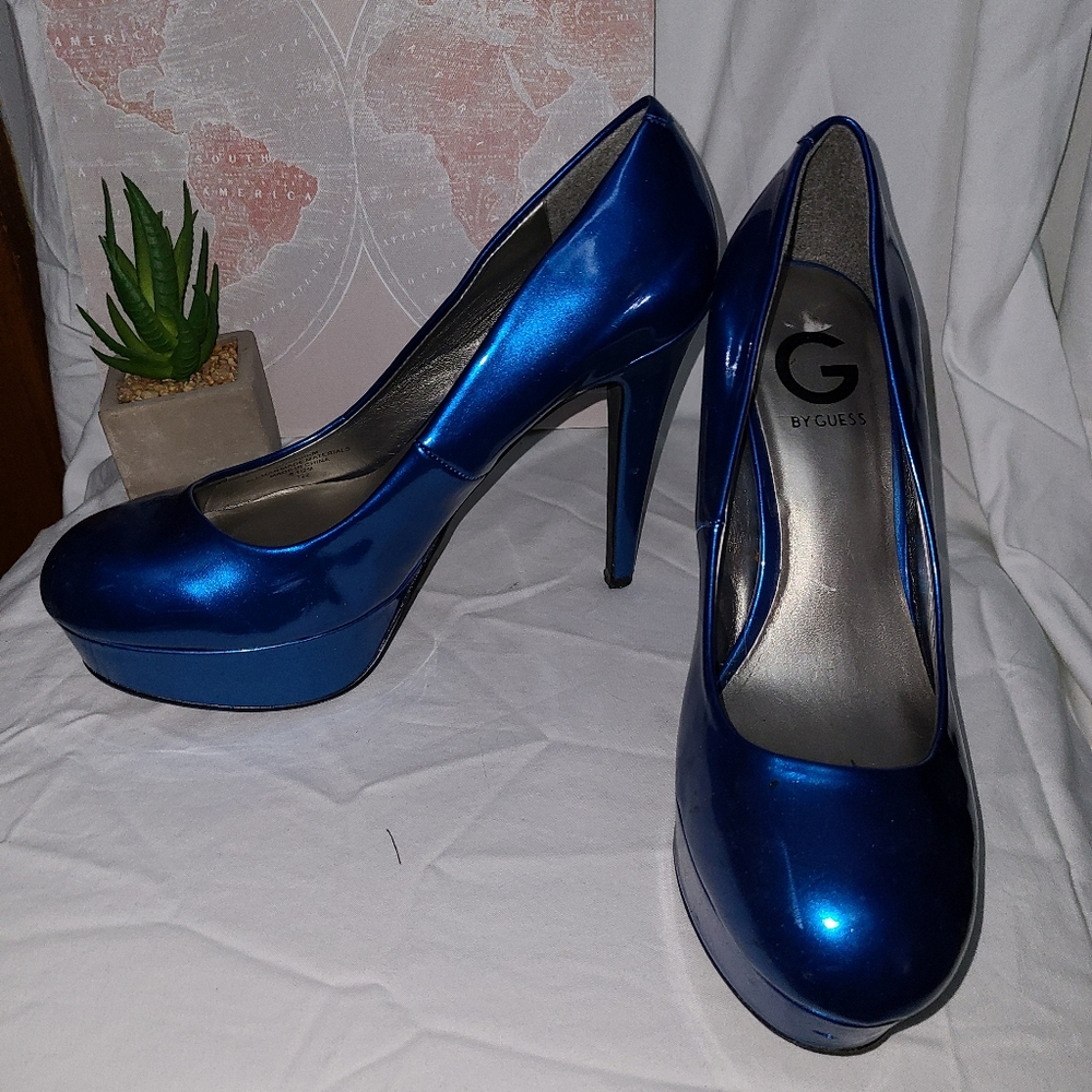 G by Guess blue high heels